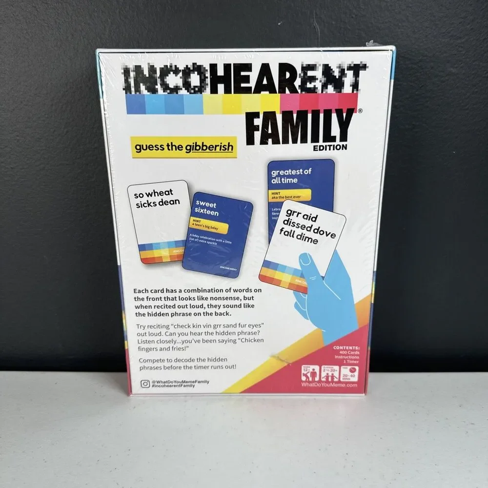 Incohearent Family Edition Card Game By What Do You Meme? New Sealed